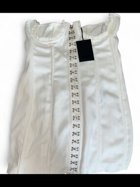 NBD White Hook-and-Eye Corset Dress